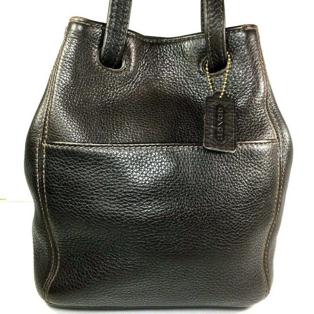 Coach Sonoma 4923 Vintage Small Petite Brown Pebbled Leather Bucket Shoulder Bag